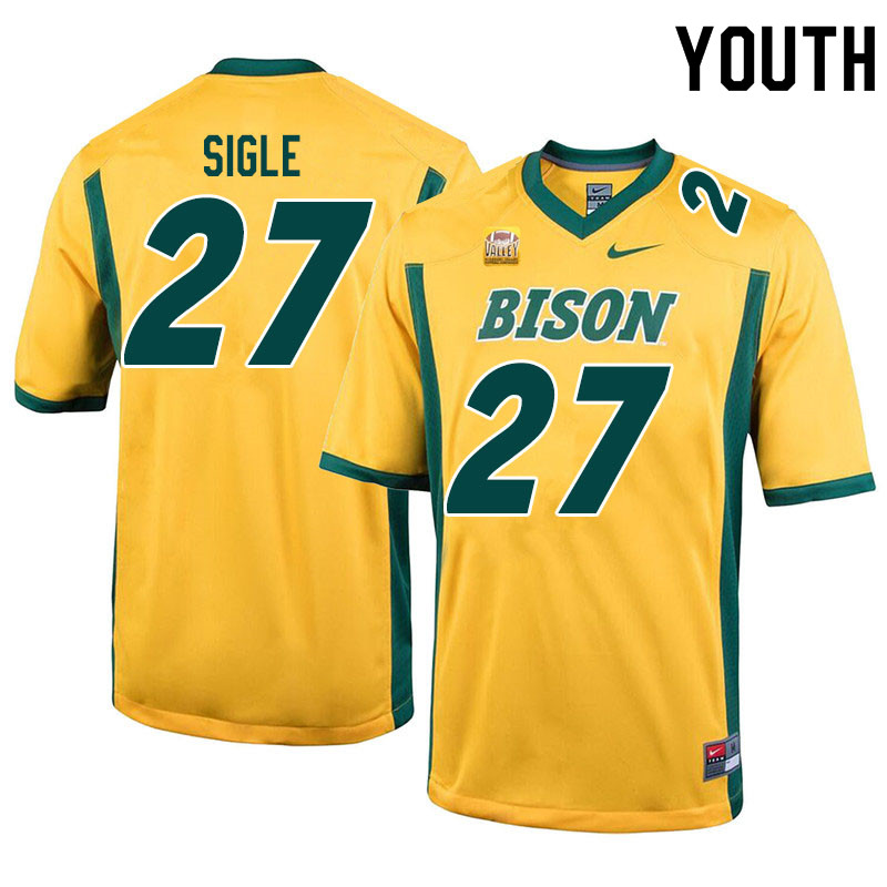 Youth #27 Marques Sigle North Dakota State Bison College Football Jerseys Sale-Yellow - Click Image to Close